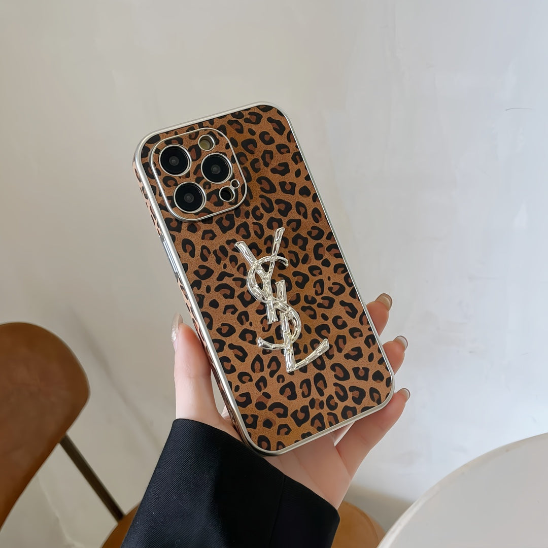 Luxury leopard print leather case