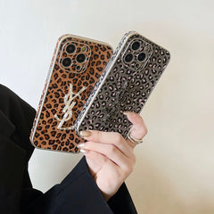 Luxury leopard print leather case