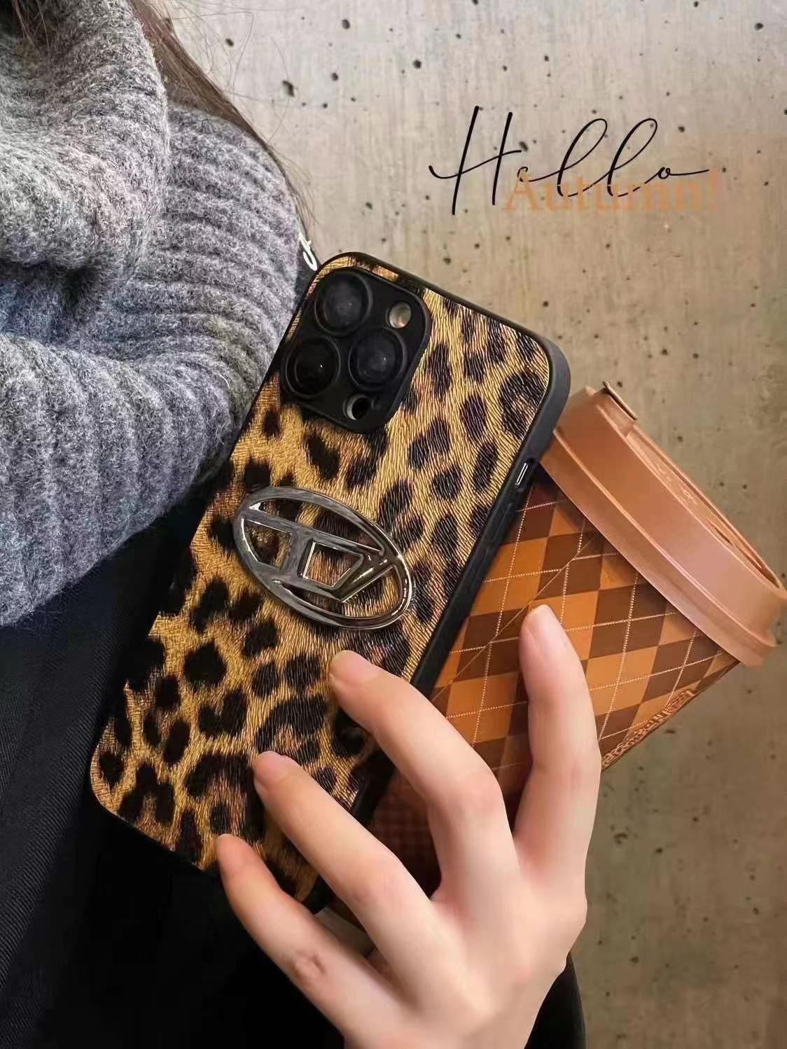 Luxury leopard leather case