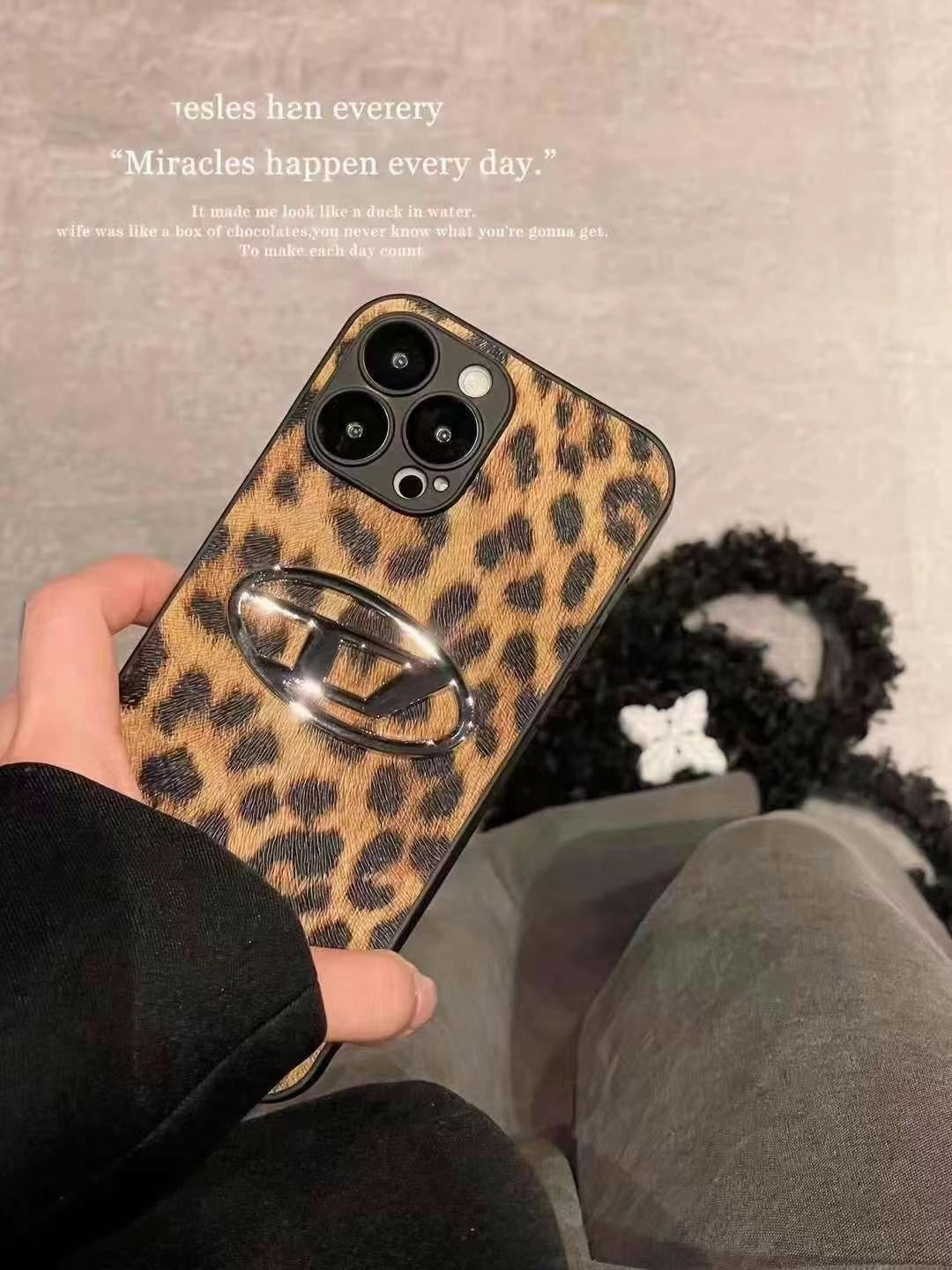 Luxury leopard leather case