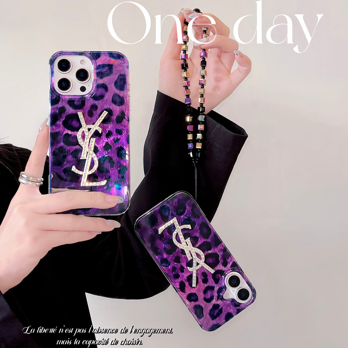 Leopard print gold-stamped silicone case