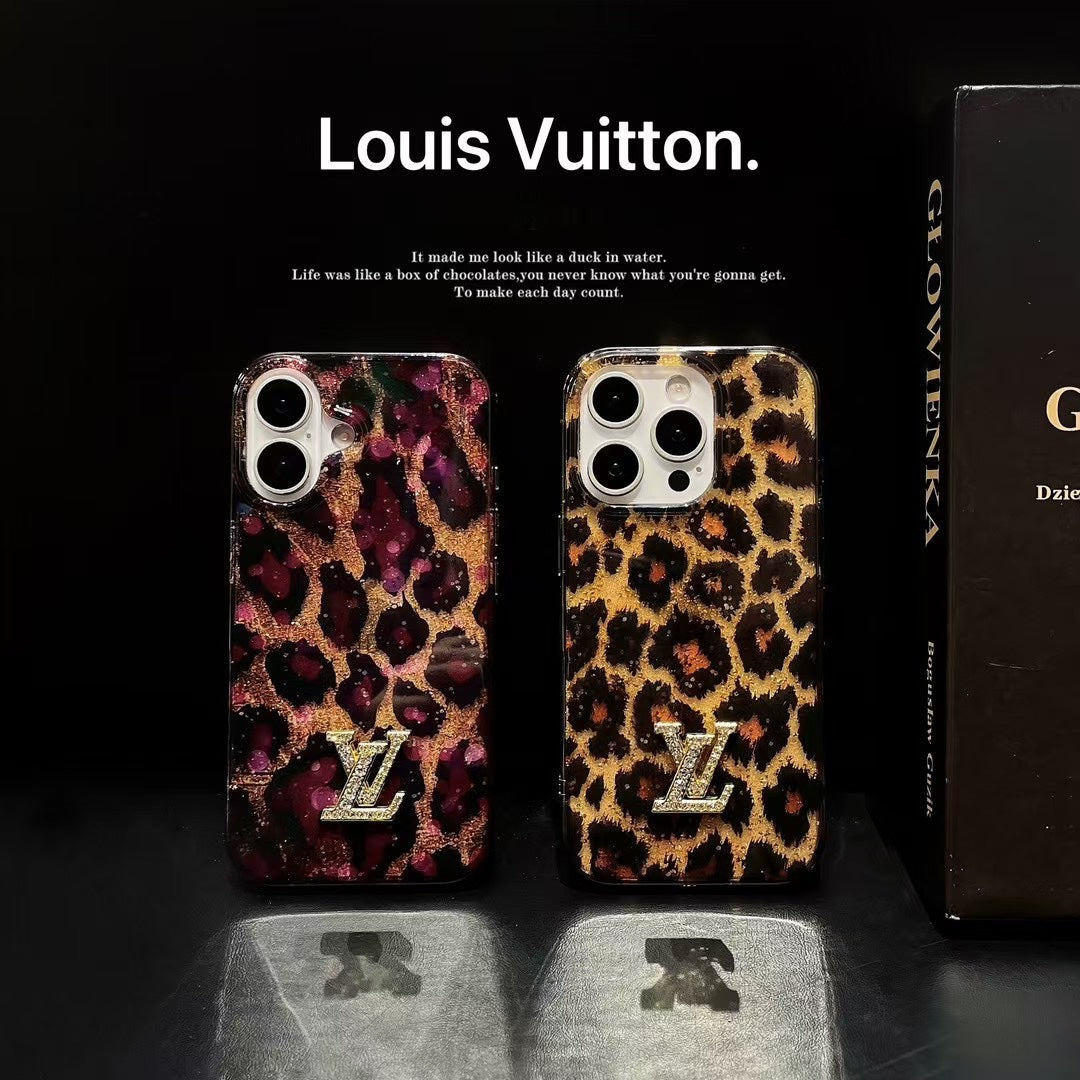 Luxurious sequined leopard print case