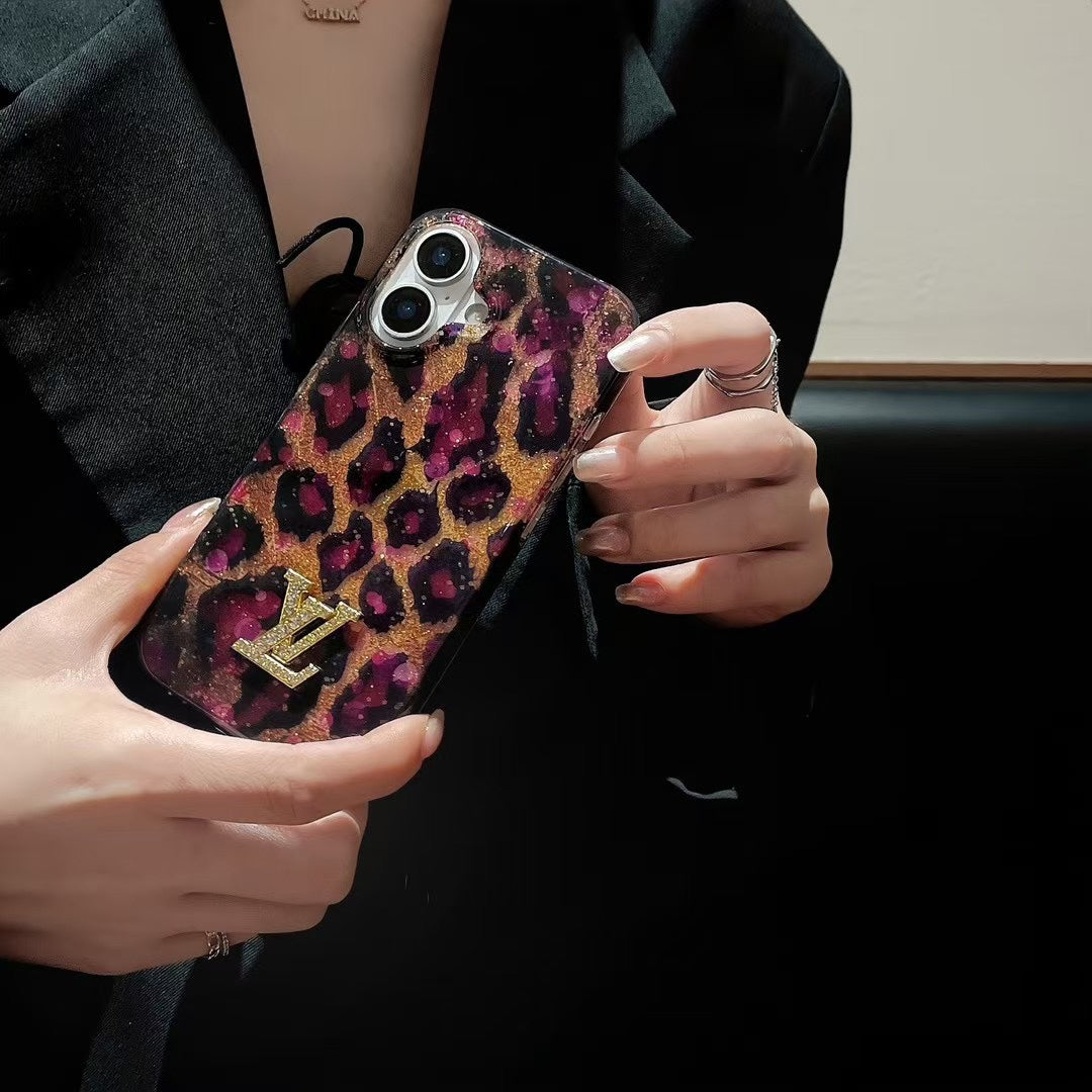 Luxurious sequined leopard print case