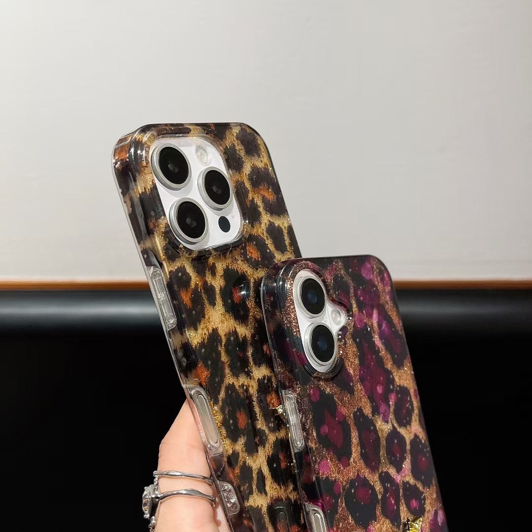 Luxurious sequined leopard print case