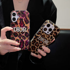 Luxurious sequined leopard print case