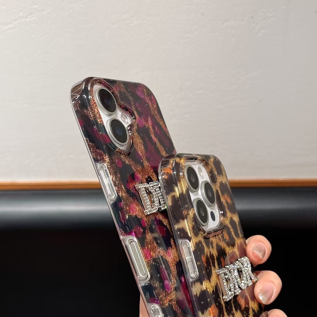 Luxurious sequined leopard print case