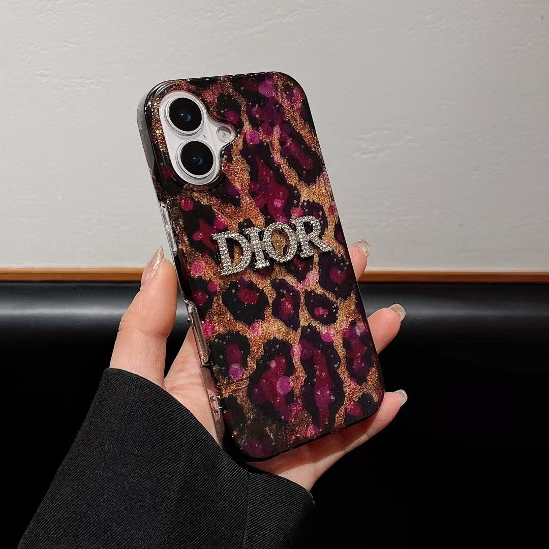 Luxurious sequined leopard print case