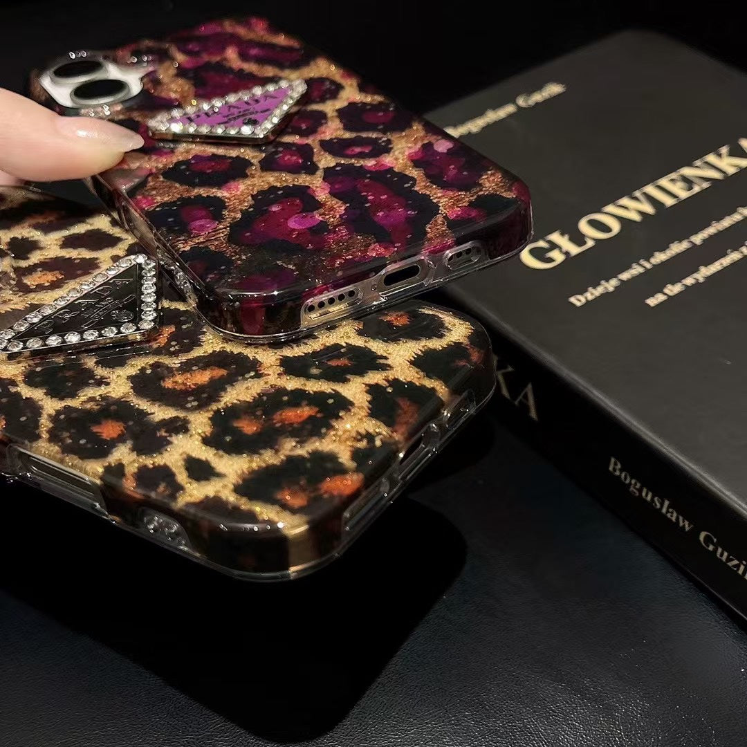 Luxurious sequined leopard print case