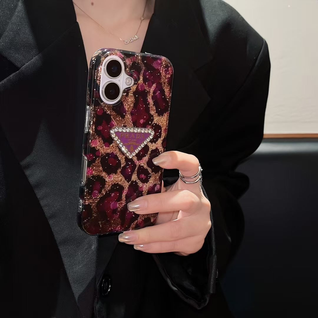 Luxurious sequined leopard print case