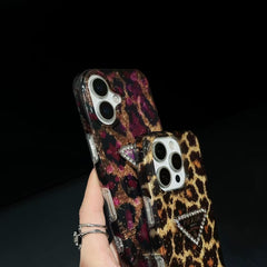 Luxurious sequined leopard print case