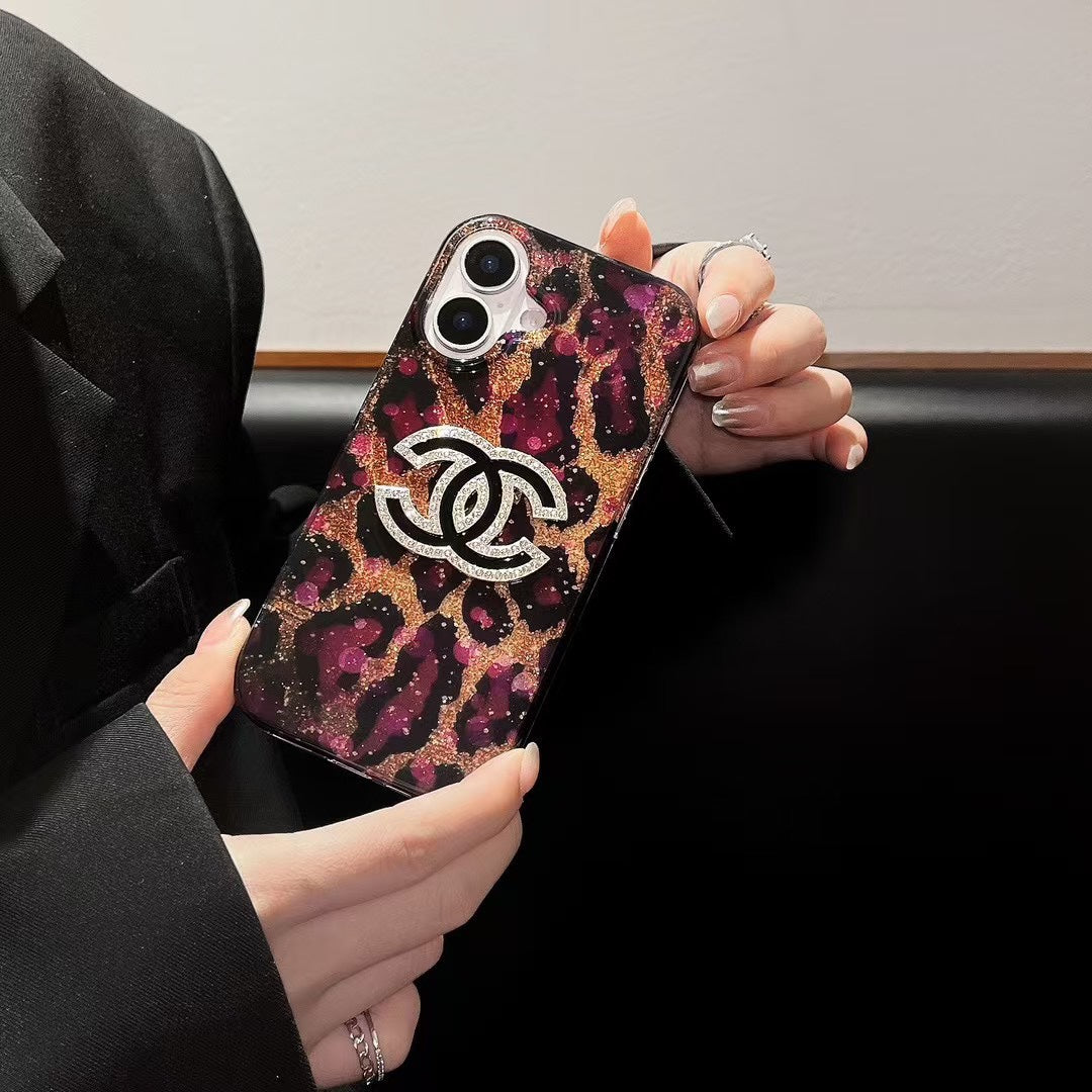 Luxurious sequined leopard print case