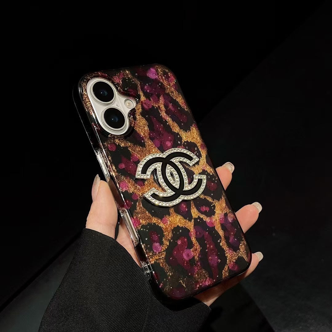 Luxurious sequined leopard print case