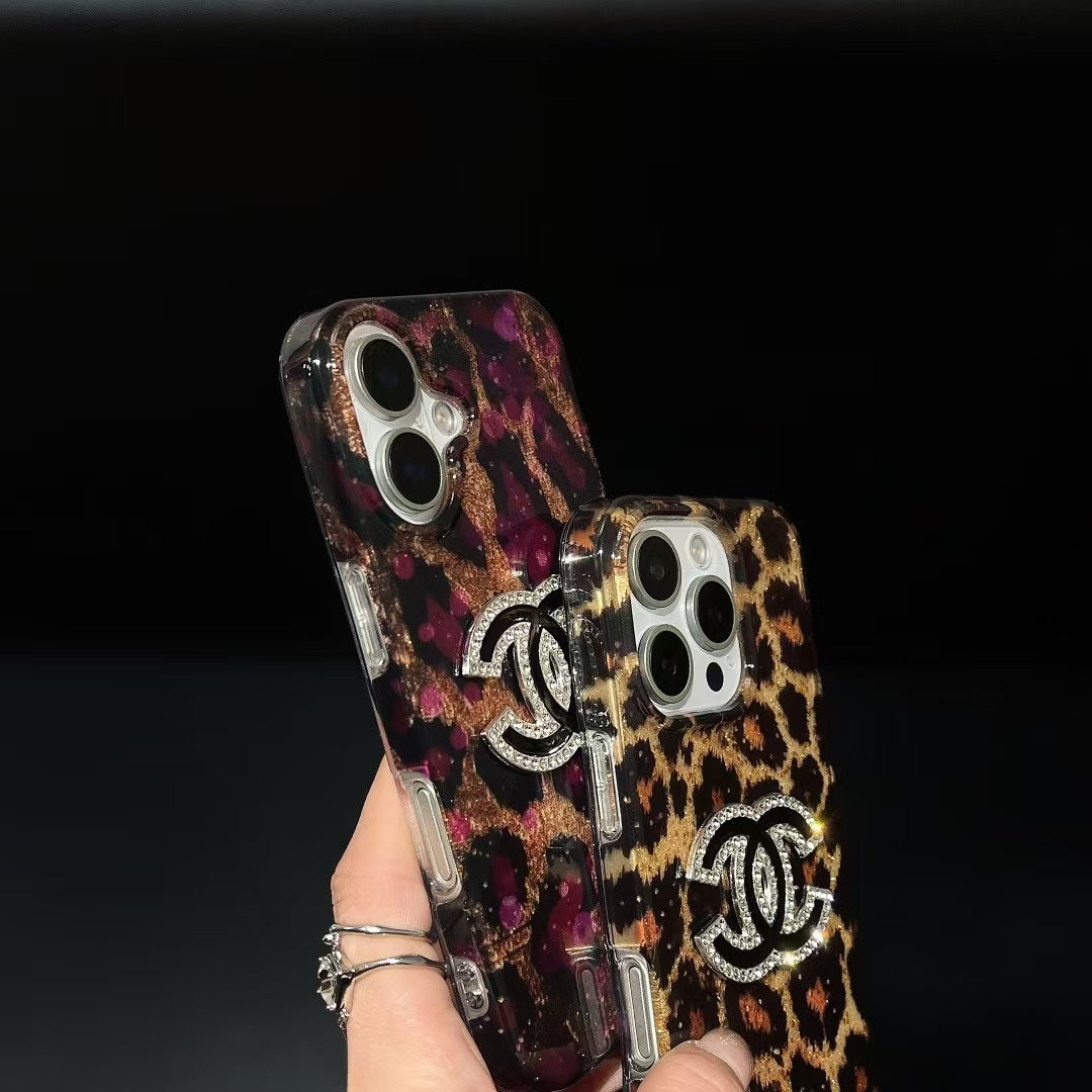 Luxurious sequined leopard print case