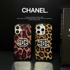 Luxurious sequined leopard print case