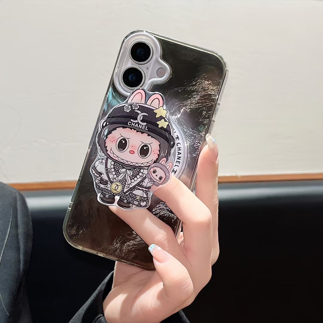 Cute cartoon magnetic bracket case