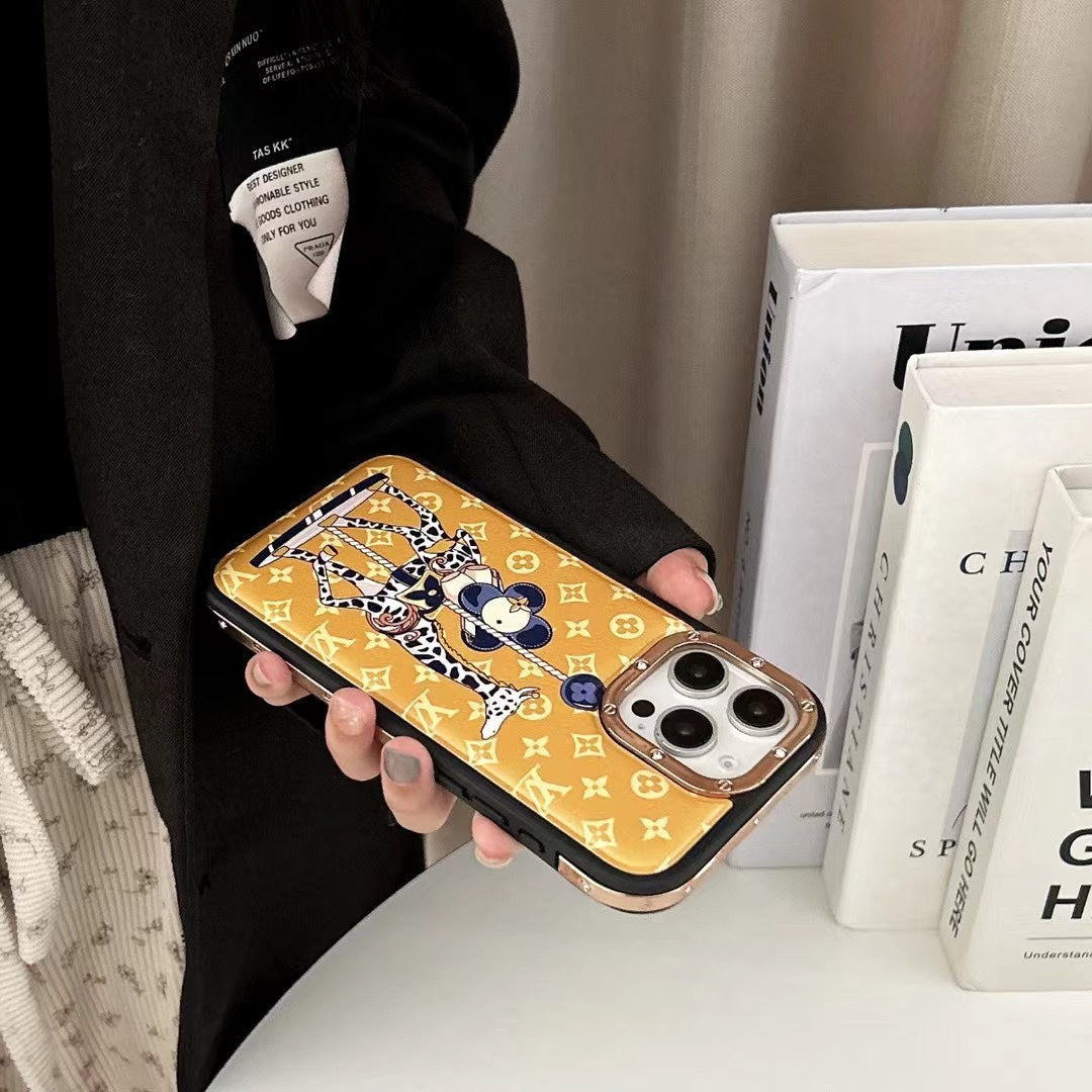 Cute cartoon leather case