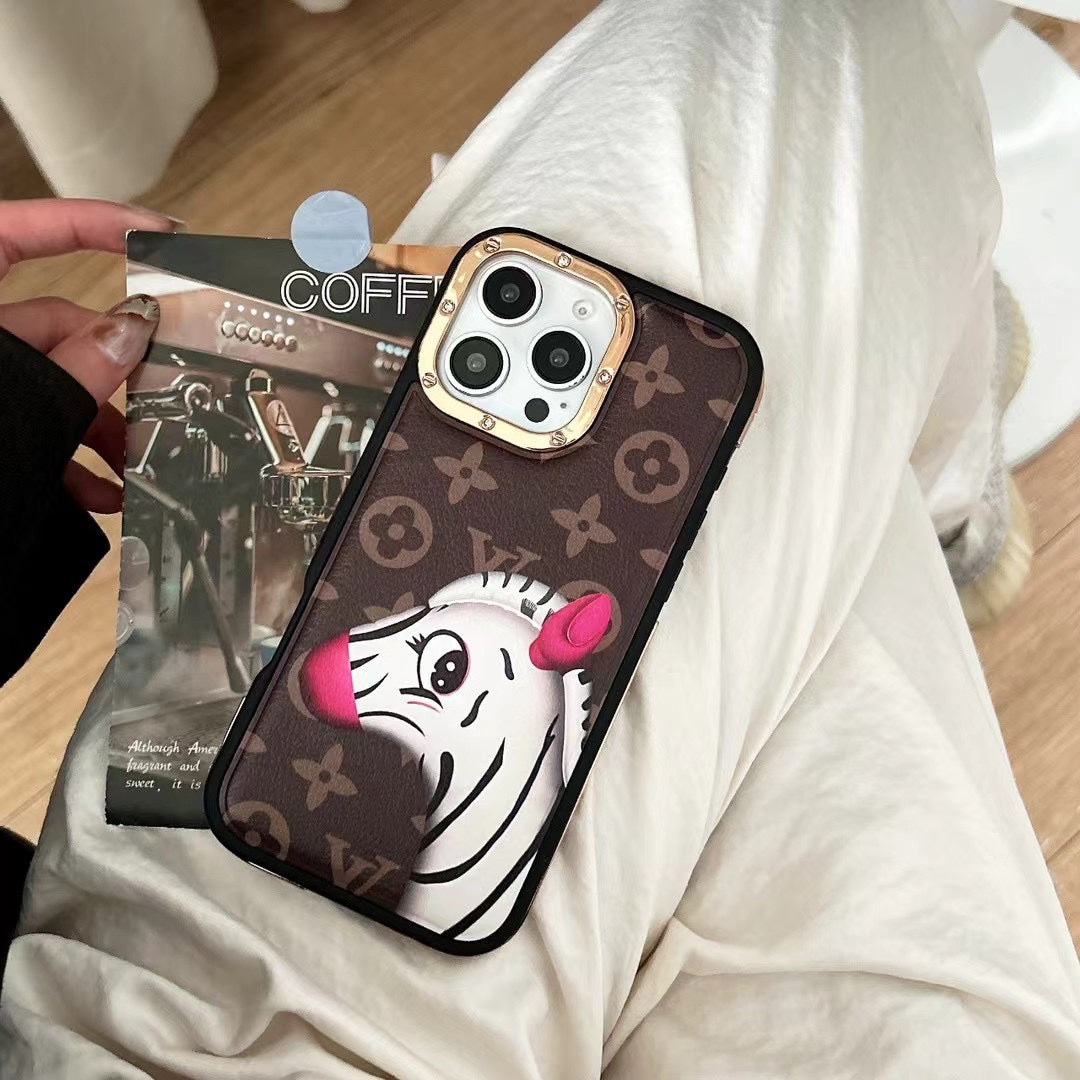 Cute cartoon leather case