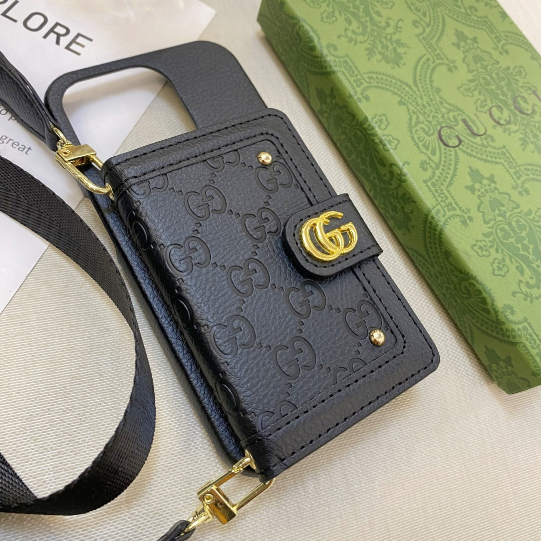 Luxury embossed leather coin purse case