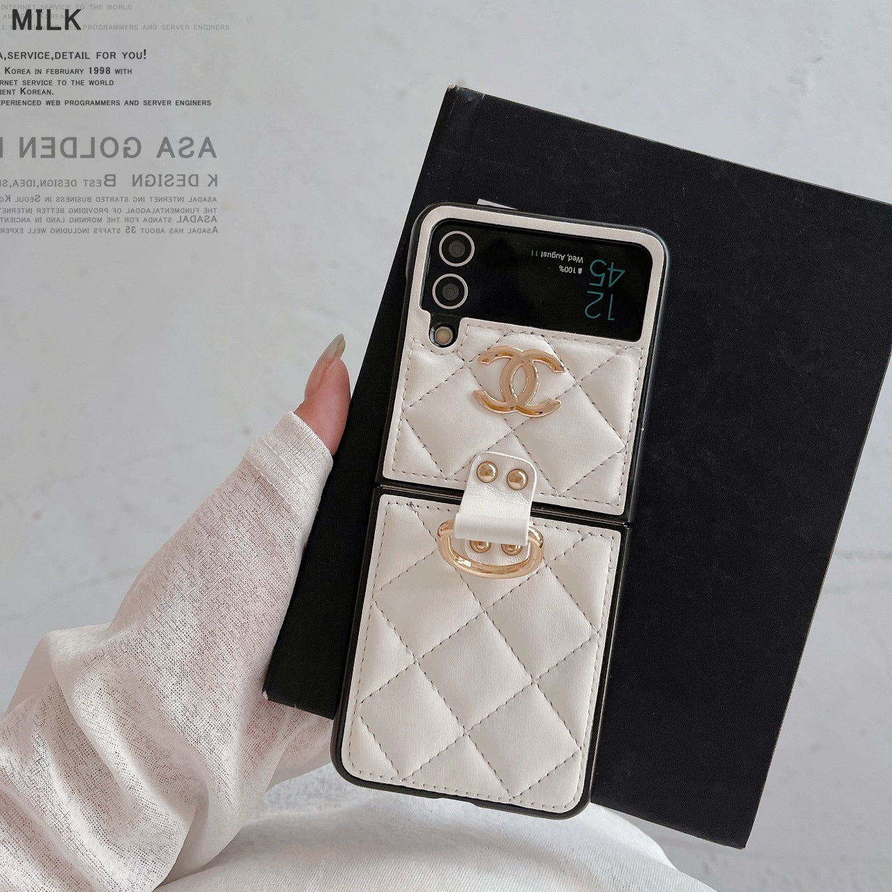 Classic Leather Ring Case for Galaxy Z Flip