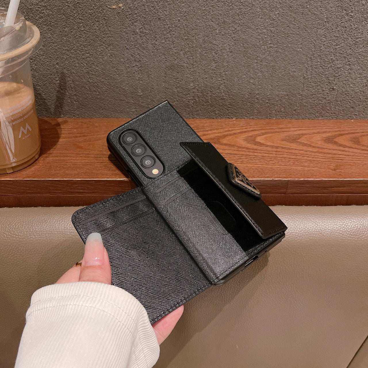 Luxury leather card holder Fold Case