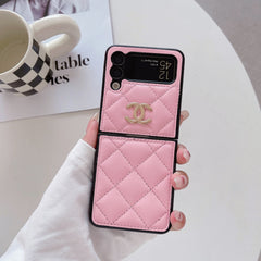 Classic Logo Leather Case for Galaxy Z Flip