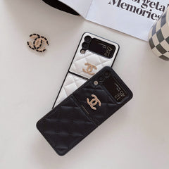 Classic Logo Leather Case for Galaxy Z Flip