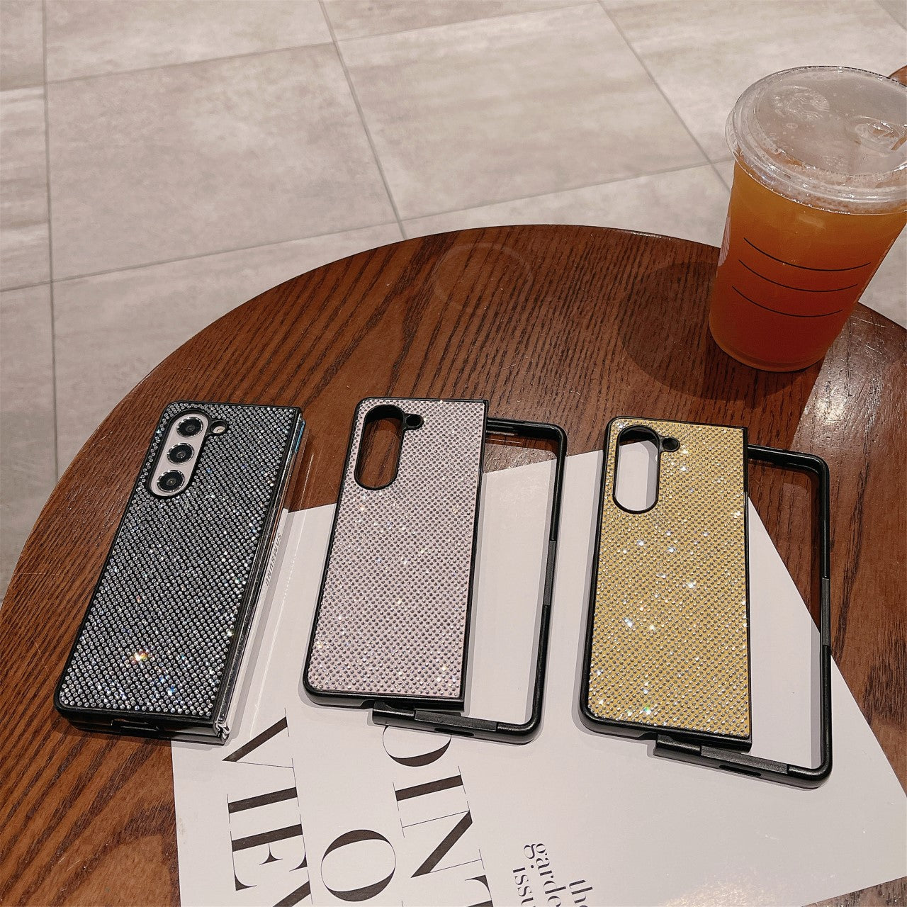 Luxury Rhinestone Fold Case