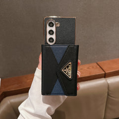 Luxury color matching leather card holder Fold Case