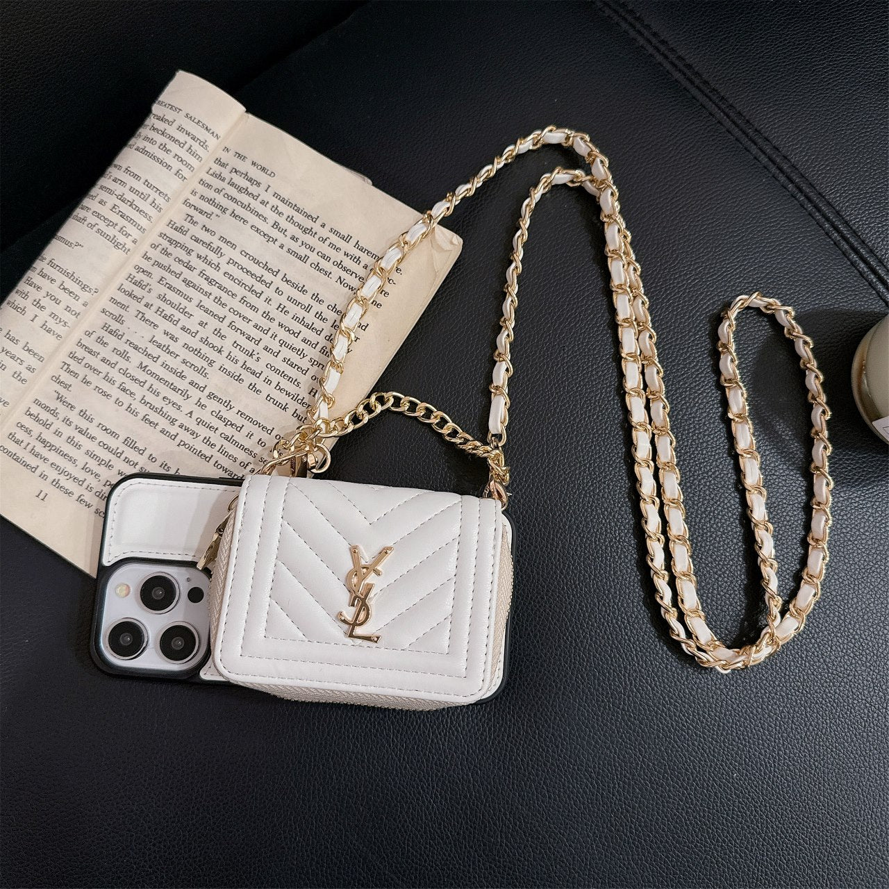 Luxury crossbody coin purse case