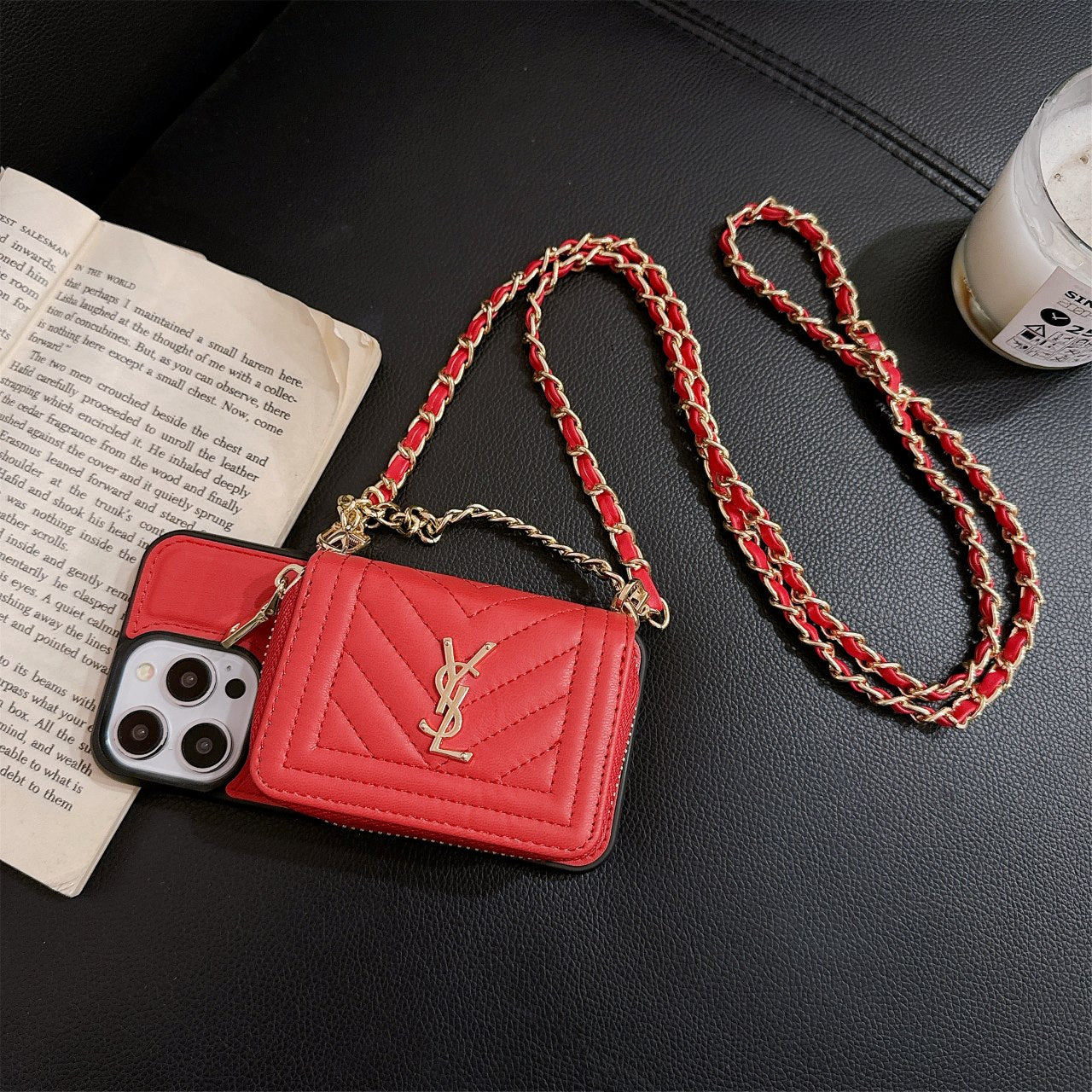 Luxury crossbody coin purse case