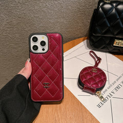 Luxury diamond-shaped patent leather case