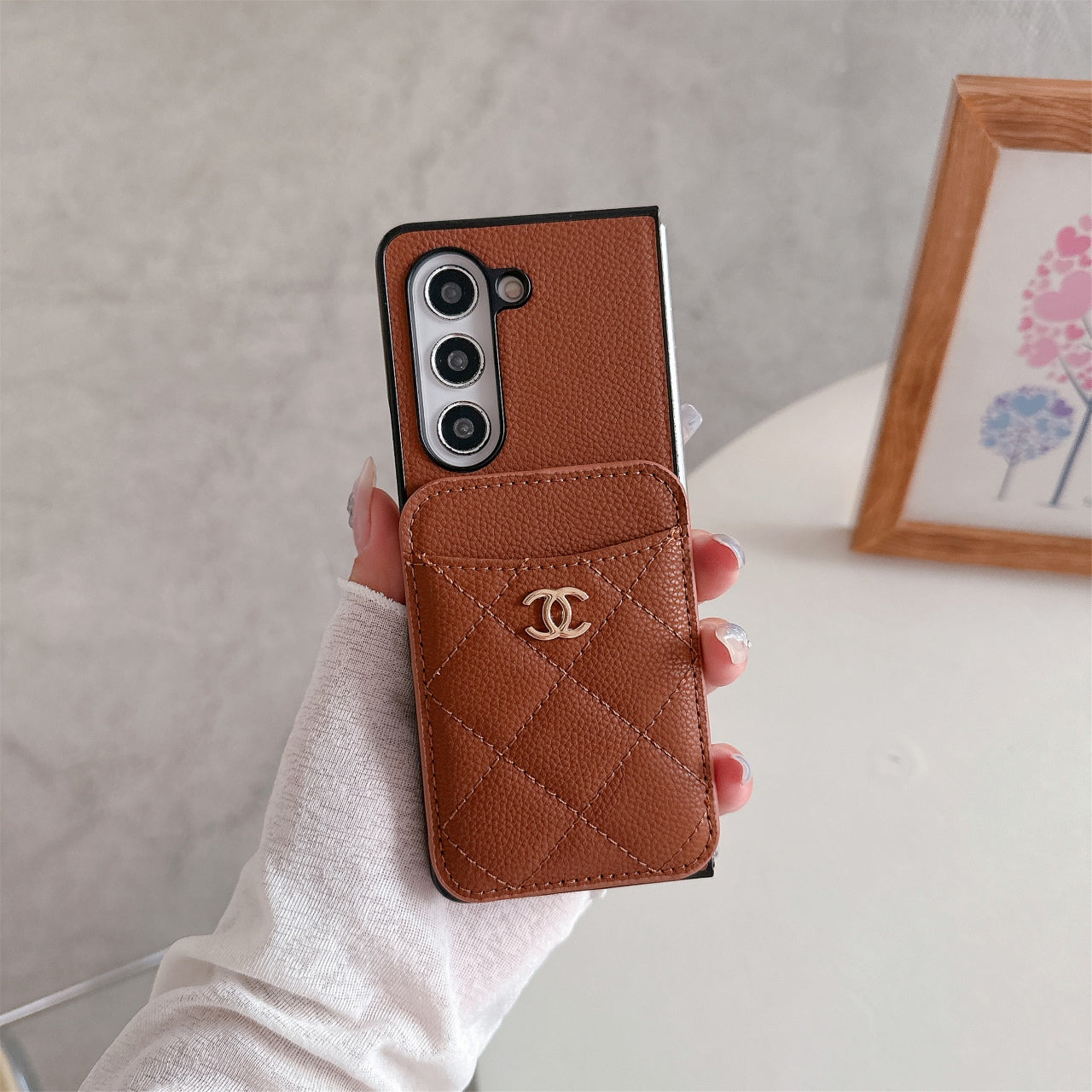 Luxury Pebbled Leather Fold Case