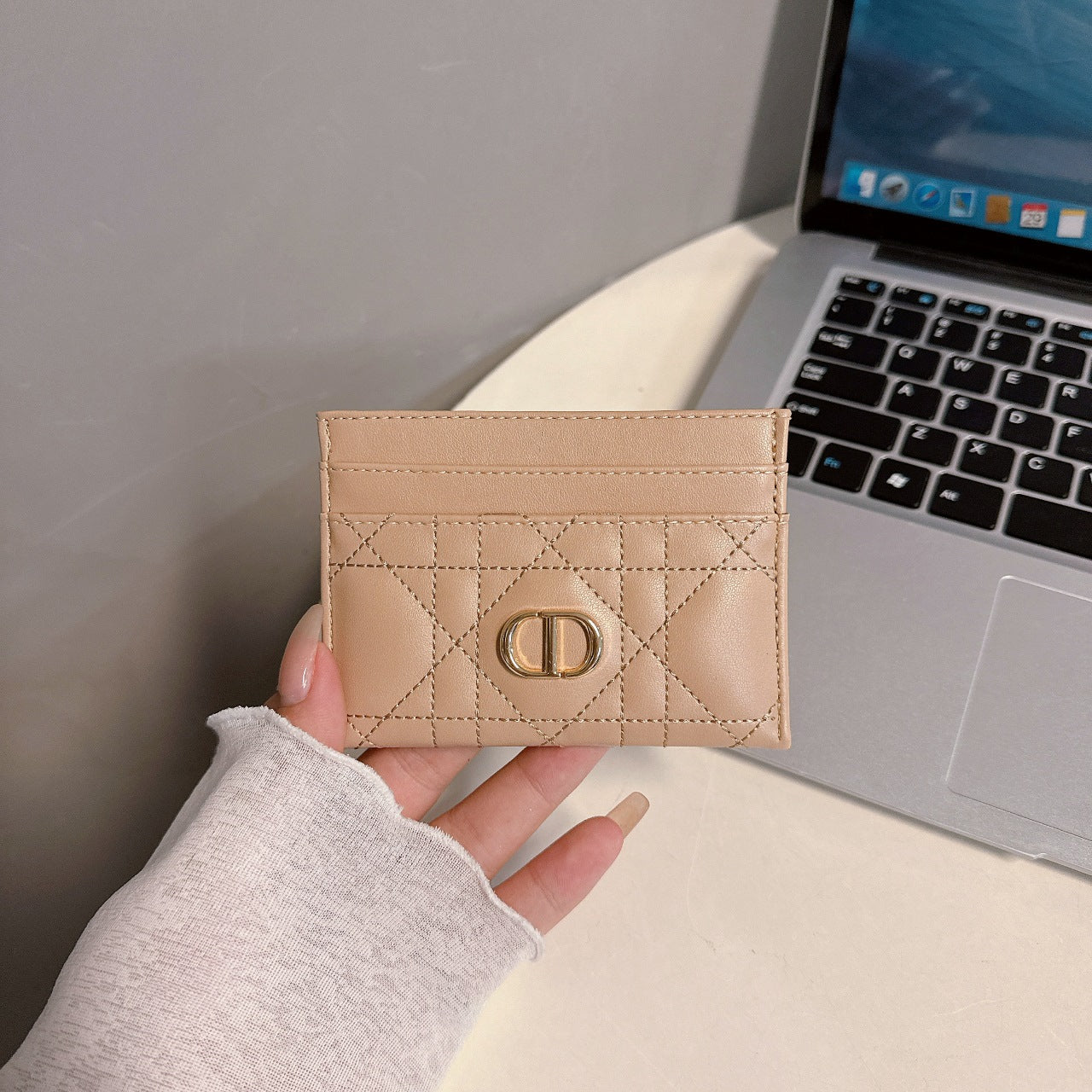 EMBOSSED LEATHER CARD HOLDER