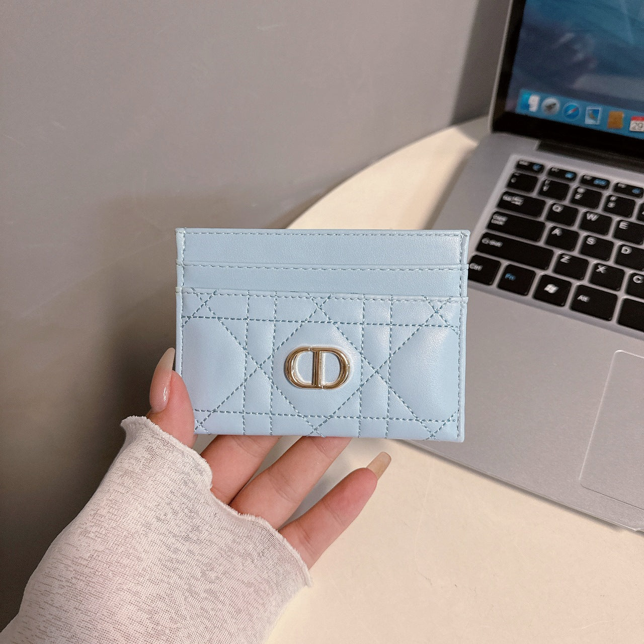 EMBOSSED LEATHER CARD HOLDER