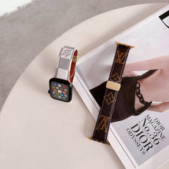 Lychee leather magnetic buckle watch strap